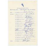 New Zealand tour to India, Pakistan and England 1969. Official autograph sheet nicely signed in