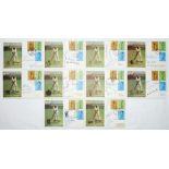 '100 Years of English County Cricket' 1973. Ten official T.C.C.B. commemorative covers, each