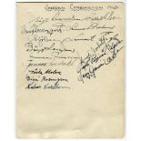 Swedish Football Combination team. Album page nicely signed in ink by the Swedish team who played