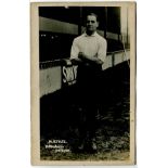 Robert Loudon Steel. Tottenham Hotspur 1908-1919. Early mono real photograph postcard of Steel, full