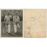 England v Australia 1934. Bill Woodfull and Bill Ponsford. Excellent original mono press