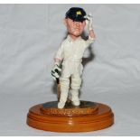 Elias 'Patsy' Hendren. Ceramic caricature figure of Hendren in cricket attire and cap holding bat