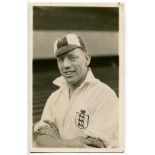 George William Hall. Tottenham Hotspur 1932-1945. Mono real photograph postcard of Hall, half
