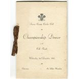 Surrey v Lancashire 1956. Official decorative silk scorecard produced to commemorate the match