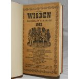 Wisden Cricketers' Almanack 1942. 79th edition. Original limp cloth covers, bound in light brown