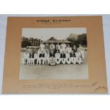 New Zealand tour to England and Scotland 1937. Original official mono photograph of the two teams