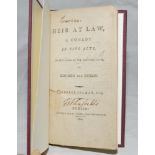 'Heir at Law'. George Coleman 1800. Bound in mauve boards, lacking original wrappers, with titles in