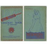 'All India Cricket Tour of England 1946'. Official souvenir brochure for the Indian tour of England.