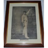 Wilfred Rhodes. Yorkshire & England 1898-1930. Large and impressive mono studio photographic image