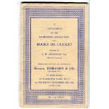 J.W. Goldman. 'A catalogue of the extensive collection of Books on Cricket formed by J.W. Goldman (