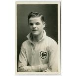 T. Ison. Tottenham Hotspur 1930-1931. Mono real photograph postcard of Ison, half length, in Spurs