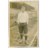 Walter Bull. Tottenham Hotspur 1904-1905 and 1908/1909. Early sepia real photograph postcard of