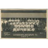 Tottenham Hotspur 1923/24. Mono real photograph postcard of the team, officials and Directors,