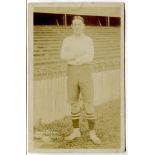 David Crichton Brown. Tottenham Hotspur 1909/1910. Early sepia real photograph postcard of Brown,
