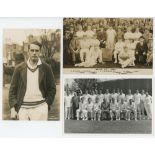 Cricket postcards 1900s-1960s. Four real photograph postcards including a team postcard of Bacup C.
