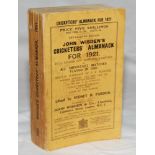 Wisden Cricketers' Almanack 1921. 58th edition. Original paper wrappers. Very minor loss to spine