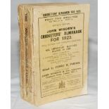 Wisden Cricketers' Almanack 1923. 60th edition. Original paper wrappers. Breaking to page block,