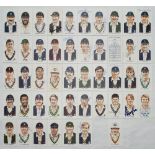 'County Cricketers 1990'. Forty six cards from the set of fifty by County Print Services, each