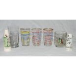 Commemorative cricket glasses and ceramics. Selection of glasses, two Jack Pettiford Benefit Year