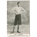 Vivian John Woodward. Tottenham Hotspur 1901-1909. Early mono printed postcard of Woodward, full