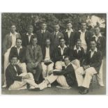 South Africa tour to England 1929. Original mono photograph of the South Africa touring party seated