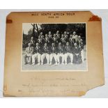 'M.C.C. South Africa Tour 1948-49'. Official mono photograph of the M.C.C. touring party seated