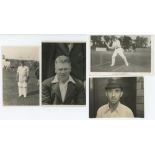 Lancashire C.C.C. Two rarer mono real photograph postcards of George Duckworth, one standing full