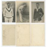 Kent C.C.C. 1930s. Three mono real photograph postcards of Frank Woolley (two different) and Doug