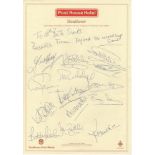 England World Cup Squad 1986. Unofficial autograph sheet on Post House Hotel, Heathrow letterhead