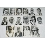 Test and County cricketers 1930s-1960s. A good selection of twenty seven original mono press