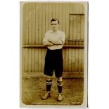 John Fowler Chaplin. Tottenham Hotspur 1906-1908. Early sepia real photograph postcard of Chaplin,