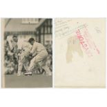 Joe Hardstaff Jnr. Nottinghamshire & England 1930-1955. Original mono press photograph of