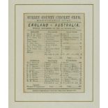 'England v Australia, The Oval 1880'. The First Test Match to be played in England. Original