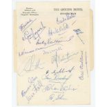 West Indies tour to England 1957. Page on The Queen's Hotel, Birmingham headed notepaper signed in
