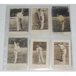 Individual cricketer postcards early 1900s. Eighteen mono real photograph postcards of individual