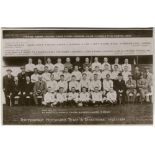 Tottenham Hotspur 1923/24. Mono real photograph postcard of the team, officials and Directors,