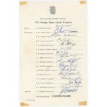 New Zealand tour to England 1973. Official autograph sheet nicely signed in ink by all sixteen
