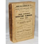 Wisden Cricketers' Almanack 1911. 48th edition. Original paper wrappers. Breaking to spine block,