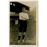 Ernest Coquet. Tottenham Hotspur 1908-1911. Early mono real photograph postcard of Coquet, full