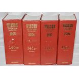 Wisden Cricketers' Almanack 2003, 2004, 2007 and 2009. Four original hardbacks, all lacking original