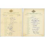 Australia tours of England 1961, 1968, 1972 and 1977. Four official autograph sheets all fully