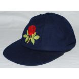 Warren Hegg. Lancashire & England 1986-2005. Lancashire navy blue cloth 1st XI cricket cap. The