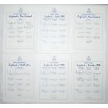 England. Official autograph sheets for England teams v New Zealand (Lord's) 1994 (2 sheets), v