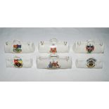 Cricket bag. Four large crested china cricket bags with colour emblem for 'Chatteris' [