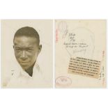 George Alphonso Headley. Jamaica & West Indies 1927-1954. Original sepia press photograph of a