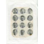 Tottenham Hotspur 1950's. Page from brochure with cameo images of twelve Spurs players, laid down to