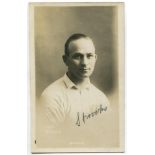 Samuel Ernest Brooks. Tottenham Hotspur 1922-1924. Sepia real photograph postcard of Brooks, half