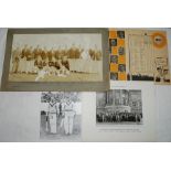 An eclectic selection of ephemera comprising photographs, certificate, autograph sheet, prints