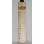 '1990 Bowlers Taking 10 Wickets in a Match'. Full size cricket bat signed to the face by twelve