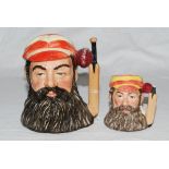 W.G. Grace. Large Royal Doulton ceramic caricature toby jug of W.G. Grace wearing M.C.C. cap, with